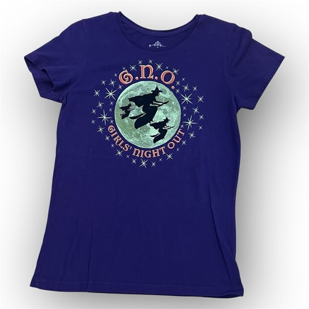 Girls Night Out Glow n Dark Halloween Witches T-Shirt 100% Cotton Women's Medium